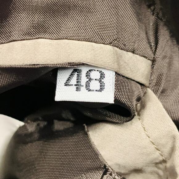 DANIELE ALESSANDRINI Size 38 Khaki Satin Double Breasted Belted Jacket - Picture 10 of 11